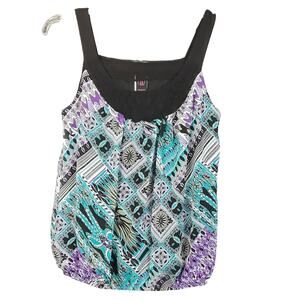 Wrapper Floral Tank Top Blouse Size Medium